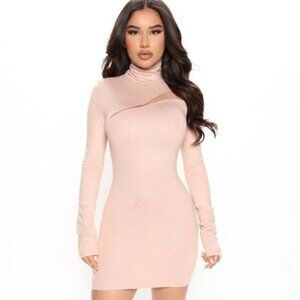 Knit Mini Dress - Baby pink